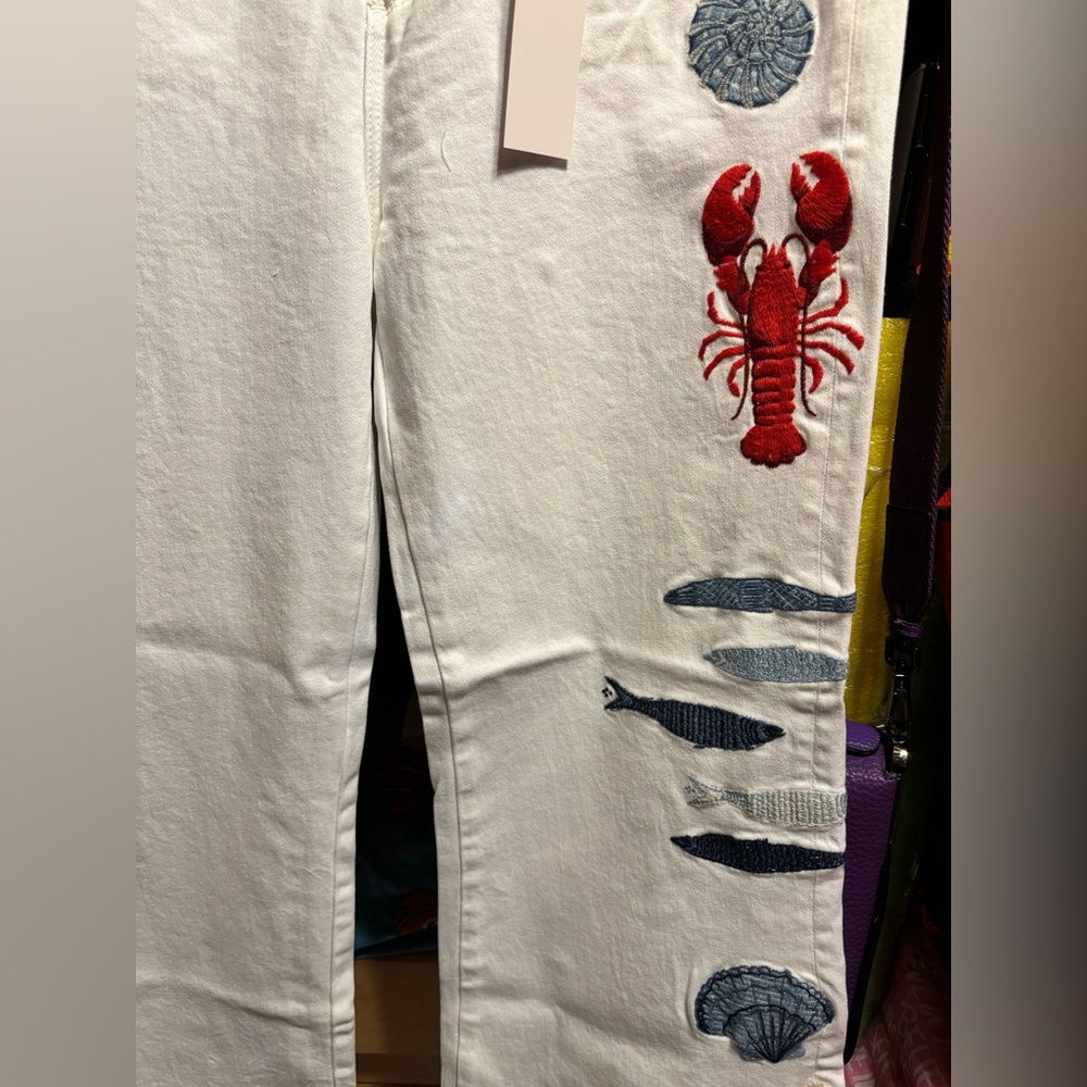 DRIFTWOOD White Pants with Nautical Embroidery - Picture 3 of 10
